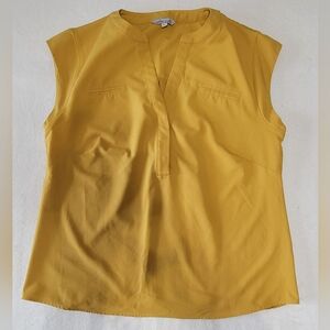 Elegant Mustard Sleeveless Blouse